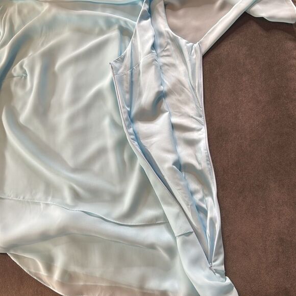 Women’s Blue 2 Piece Layered Asymmetrical Chiffon Formal Pant Suit Size 22W NEW - Picture 9 of 15